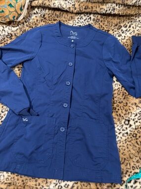 NRG Navy Button-Front Medical Jacket